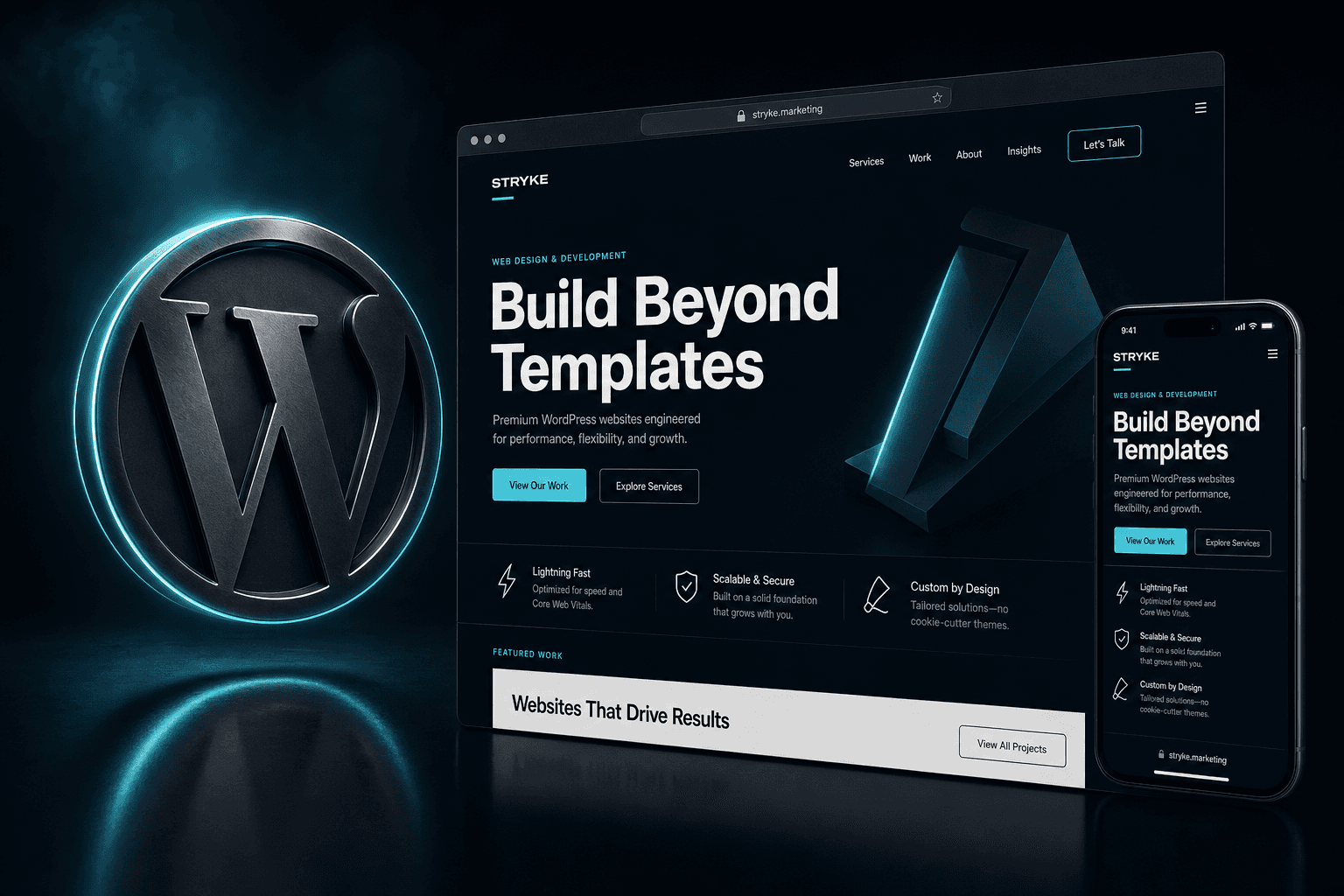 Das WordPress-Paket von STRYKE Marketing — individuelles Webdesign, Aufbau und Launch