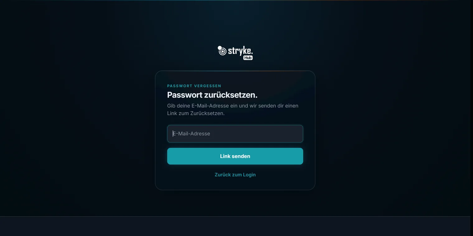 Das Formular „Passwort zurücksetzen"